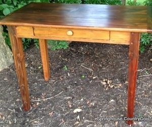 LITTLE PINE WRITING TABLE WITH TAPERED LEGS 1 DRAWER NATURAL FINISH