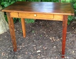 LITTLE PINE WRITING TABLE WITH TAPERED LEGS 1 DRAWER NATURAL FINISH